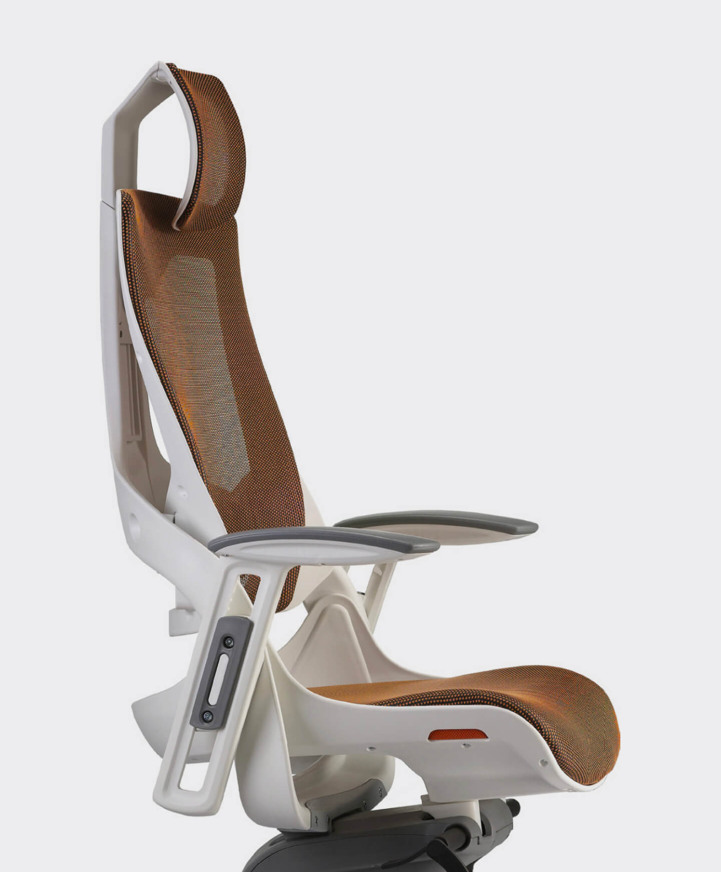 Ergonomic chair with adjustable headrest providing neck and upper back support for office workers