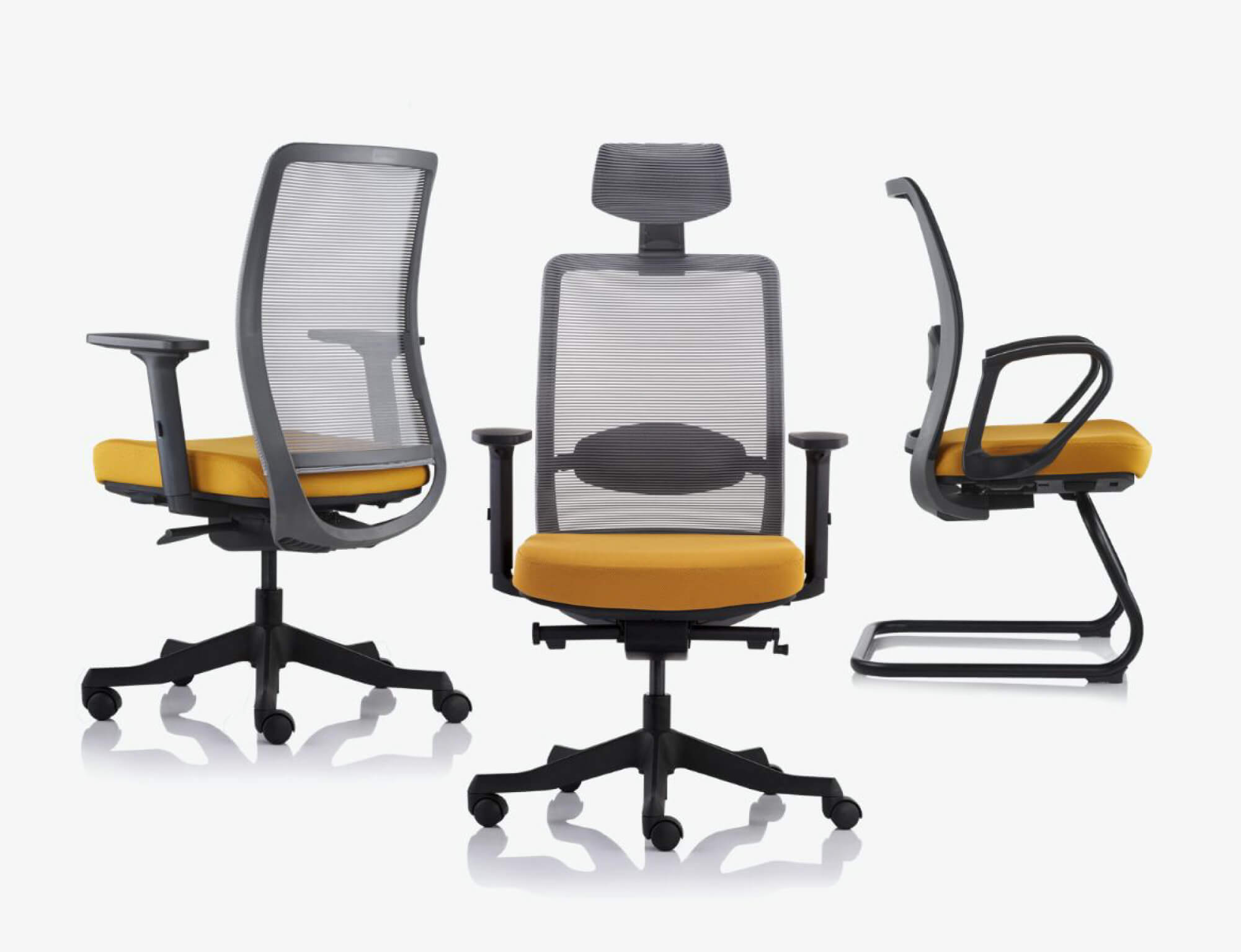 Ergonomic chair seat pan with high-density foam and seat depth adjustment for correct thigh support